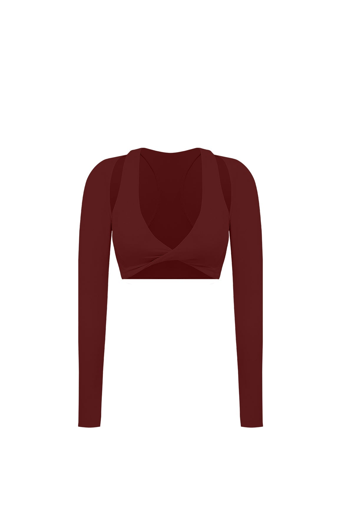 Twist-Front Shoulder Cut Crop Top