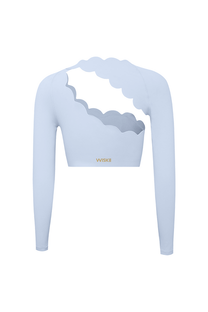 Asymmetrical Long Sleeve Crop Top