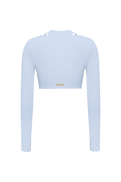 Twist-Front Shoulder Cut Crop Top