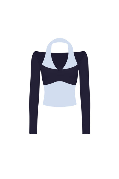 Colorblock One-Piece Long Sleeve Top