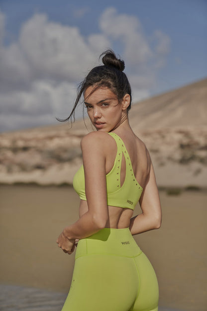 One-shoulder Laser Cut Sports Bra